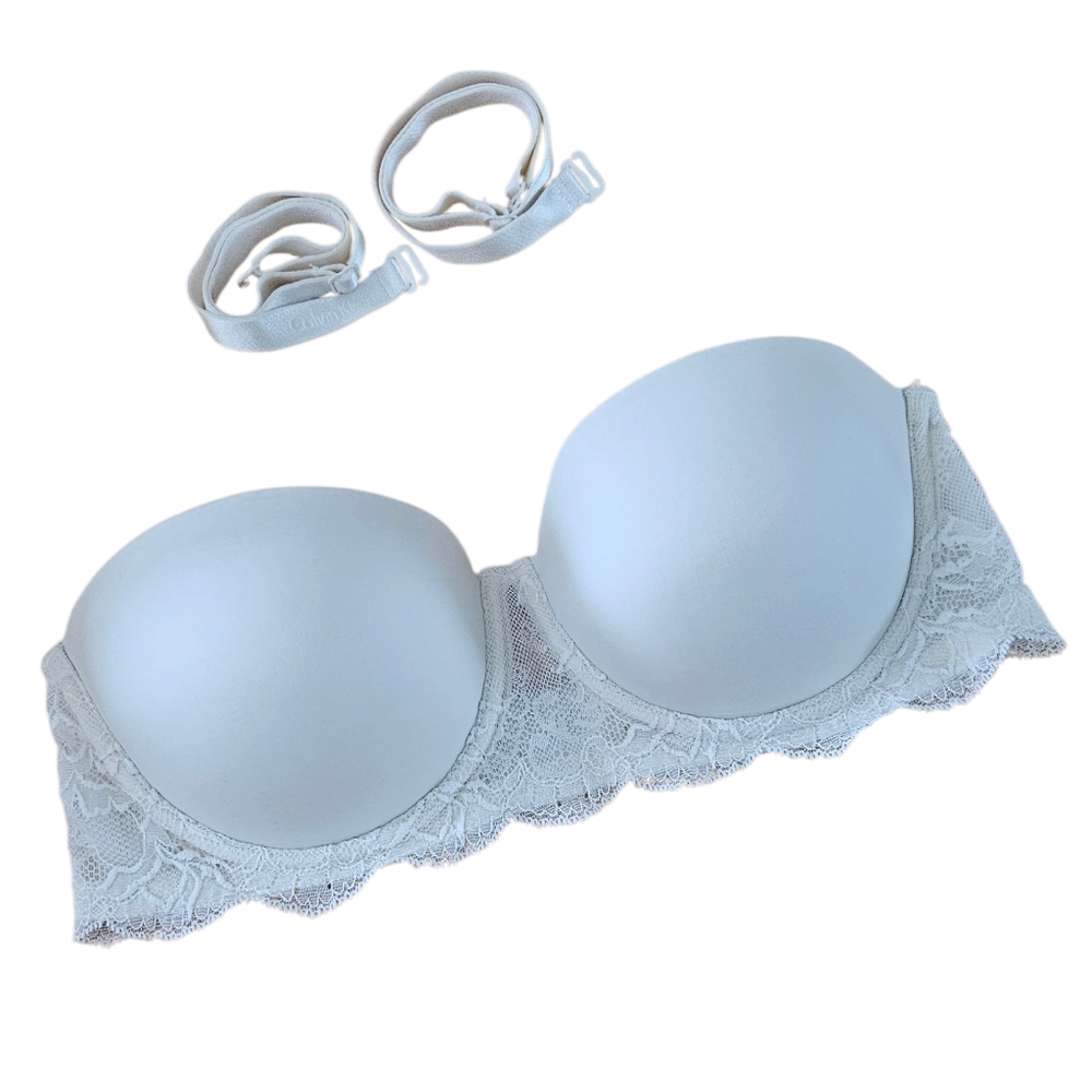Calvin Klein 34 C 34C Lace Strapless Bra Convertible Straps Multi Way